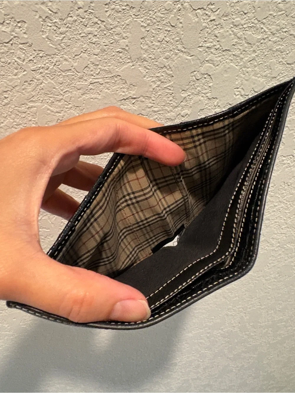 Burberry Black Leather Men's Bifold Wallet
